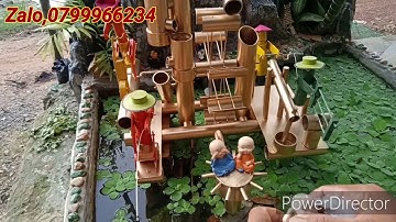 Tiểu cảnh ống nhựa, đạp xe, đài phung nước câu cá giã gạo cưa cũi,,Plastic Pipe