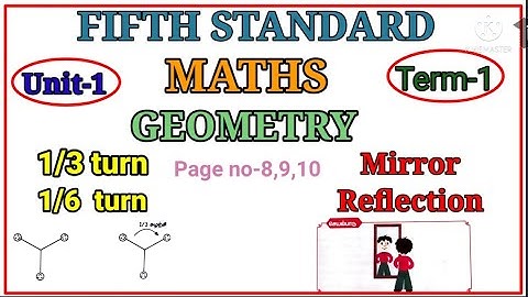 #FIFTH STANDARD#TERM-1# MATHS# #UNIT-1#GEOMETRY#PAGE NO-8,9,10# #1/3,1/6 TURN#MIRROR REFLECTION#