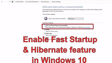 How to Enable Fast Startup and Hibernate feature in Windows 10