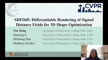 SDFDiff: Differentiable Rendering of Signed Distance Fields for 3D Shape Optimization CVPR2020 Oral