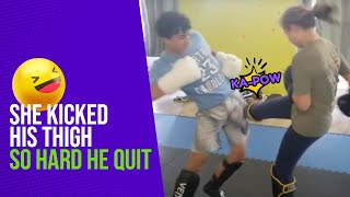 12 Year Old Girl Kicked a 16 Year Old Thigh So Bad He Quit
