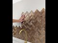 Bronze Metal Herringbone BMHT37 Peel & Stick Composite Wall Tiles installation #peelandstick #diy