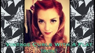 EASY 1940's Notebook style vintage curls using a flat iron by CHERRY DOLLFACE