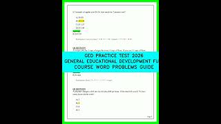 GED Practice Test 2026 Word Problems Guide: Pass Your General Educational Development Exam