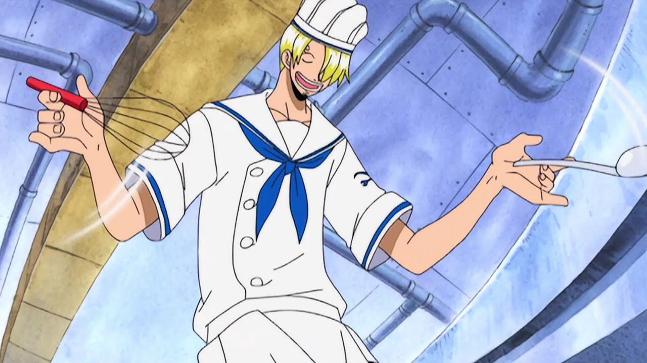 Sanji cozinhando na Marinha