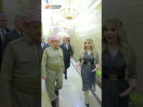 الرئيس مسعود بارزاني يزور مكتب فضائية زاكروس في بغداد ويلتقي بمديرة المكتب هيفاء الحسيني 
