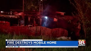 Fire Destroys Mobile Home
