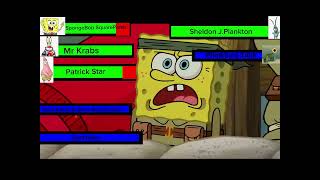 The SpongeBob Movie sponge out of water (2015) food fight scene with healthbars