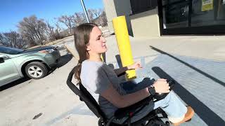 Shopping with an electric wheelchair