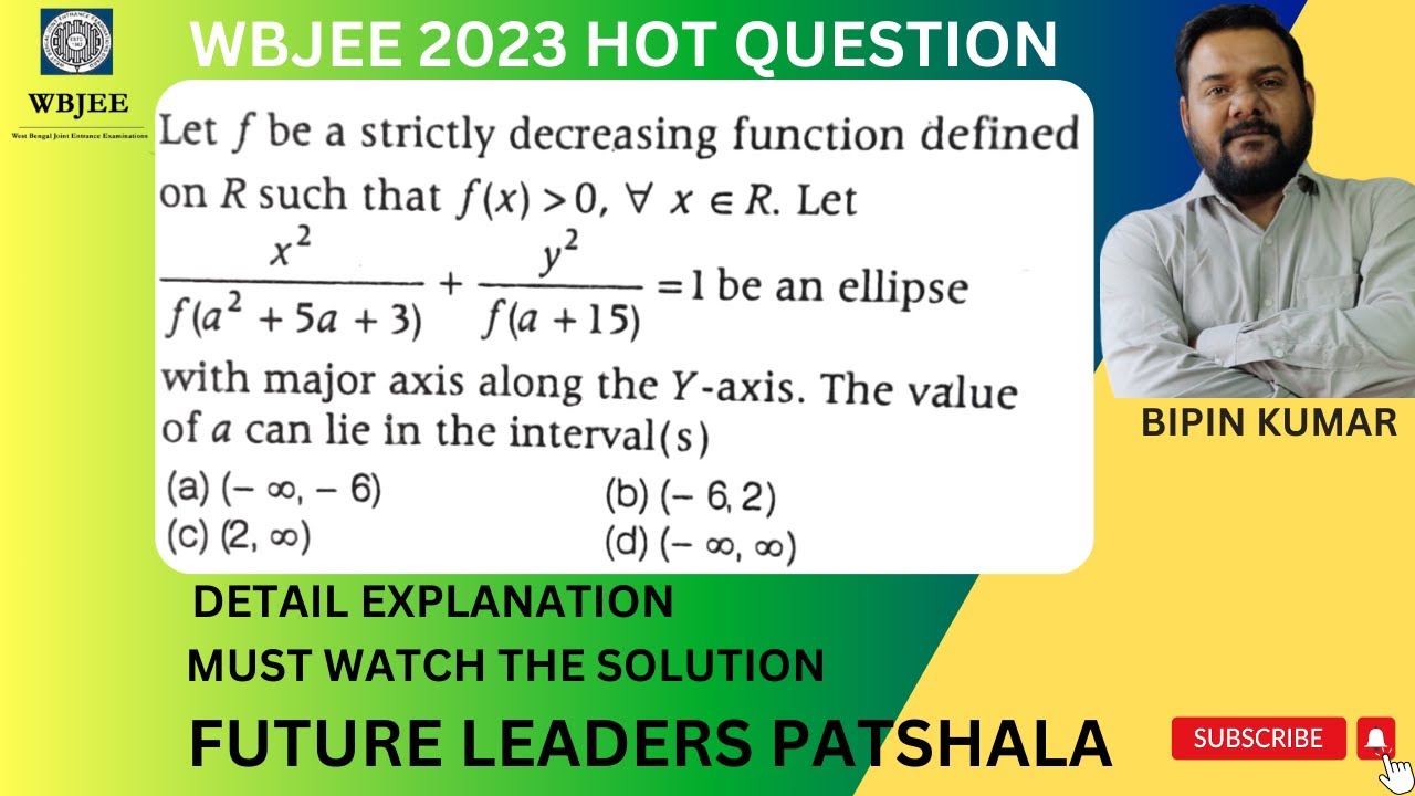 WBJEE 2023 MATHS SOLUTION | BIPIN KUMAR | FUTURE LEADERS PATSHALA - YouTube