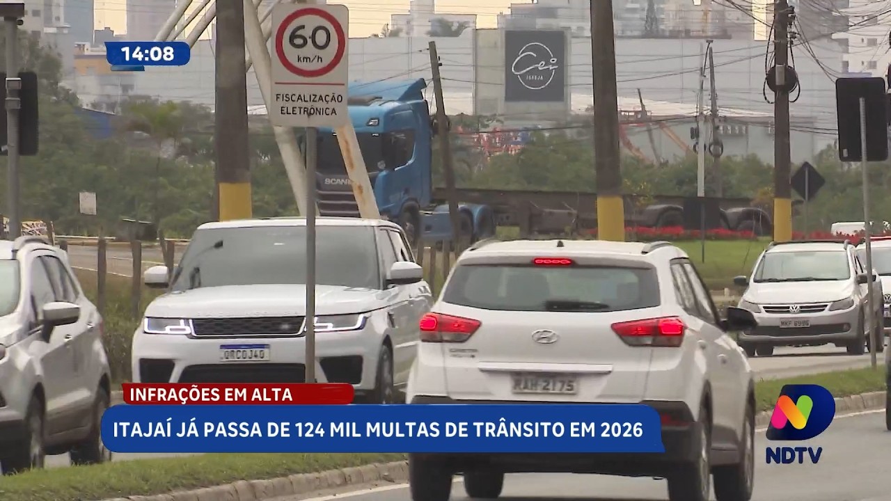 Itajaí ultrapassa 124 mil multas de trânsito registradas em 2026