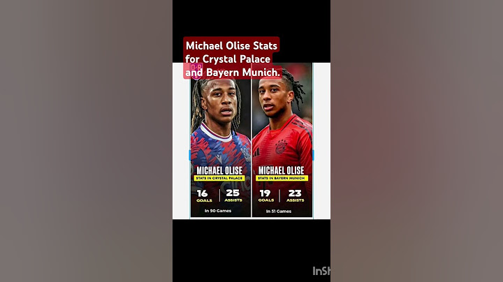 Michael Olise Stats for Crystal Palace and Bayern Munich.
