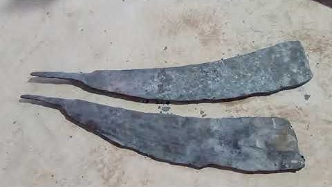 làm dao farang bằng thép damascus/dao chặt xương và đi rừng