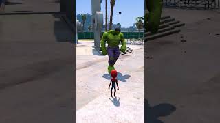 GTA V : HULK SAVING SPIDER MAN FROM THANOS  #shorts