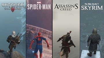 High Jumping from 25 Different Games #the witcher 3