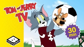 tom jerry play football other sports sporty marathon tom