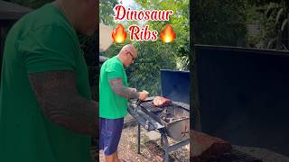 Massive Dinosaur Beef Ribs Tendernisim Fall-Off-The-Bone Tender 🔥🥩 #BeefRibs #DinosaurRibs #BBQ