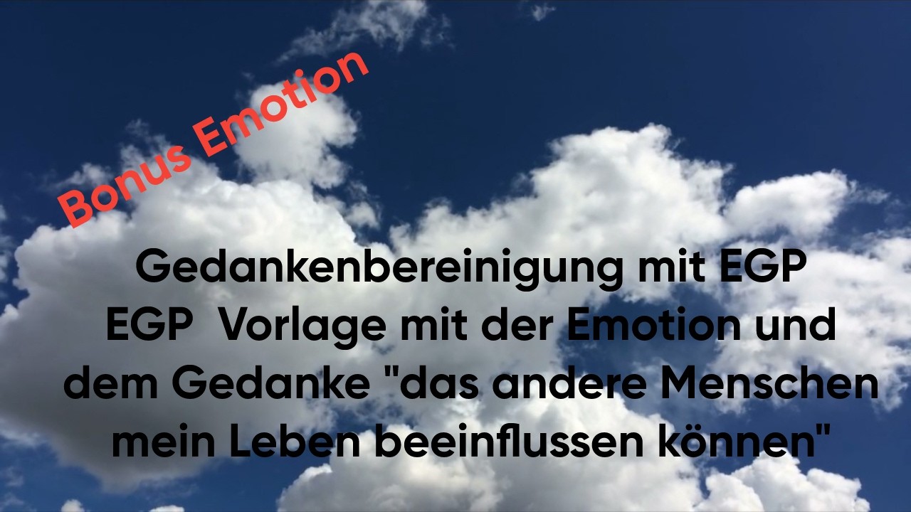 EGP zur Emotion und dem Gedanke 