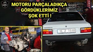 Arabanin Yağ Yakmasi Motoru Tamamen Bi̇ti̇rmi̇ş Renault 9 Spring 14 Silindir Kapak Motor Rektefiye