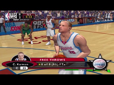 NBA ShootOut 2004 - SuperSonics vs. Clippers - Highlights - PS2 Gameplay