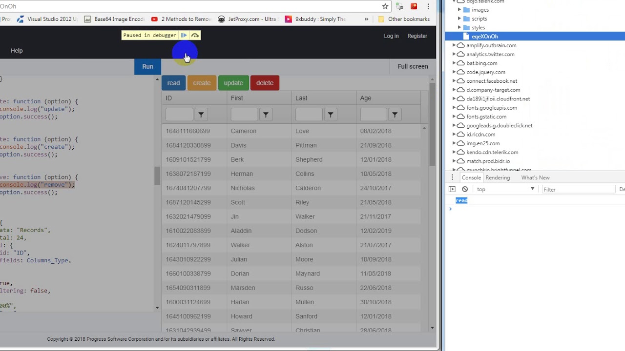 delete row grid - YouTube