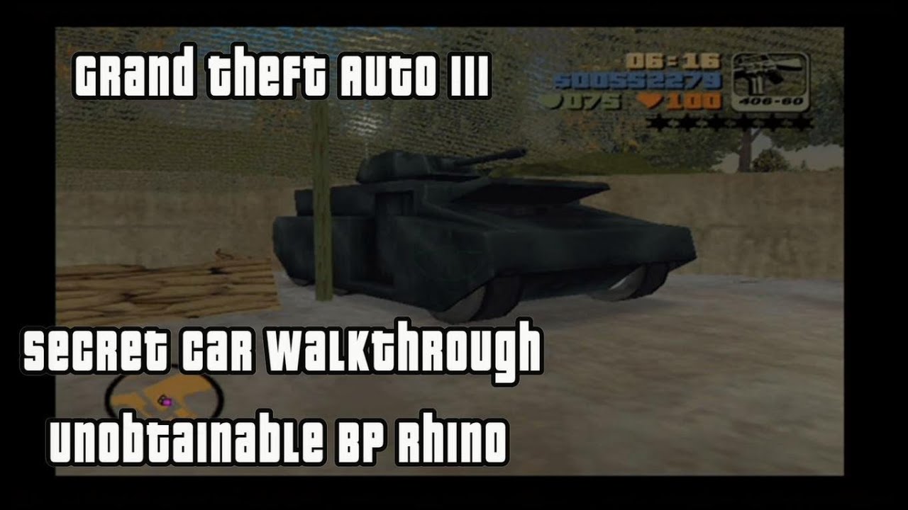 Grand Theft Auto III - Secret Car Walkthrough Part 8.5 - Unobtainable BP Rhino