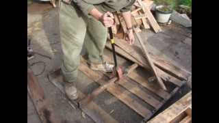 My DIY pallet breaker in action + some tips to make your own.