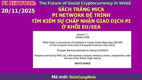 Pi Network ra sách trắng MiCA đệ trình lên châu Âu tìm kiếm sự chấp nhận giao dịch Pi ở khối EU/EEA
