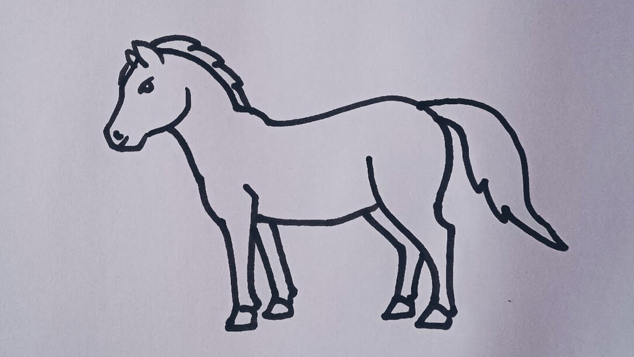 How To Draw A Horse Drawing Easy Step By Step Horse Outline Drawing How To Draw A Horse Drawing Easy Step By Step Horse Outline Drawing