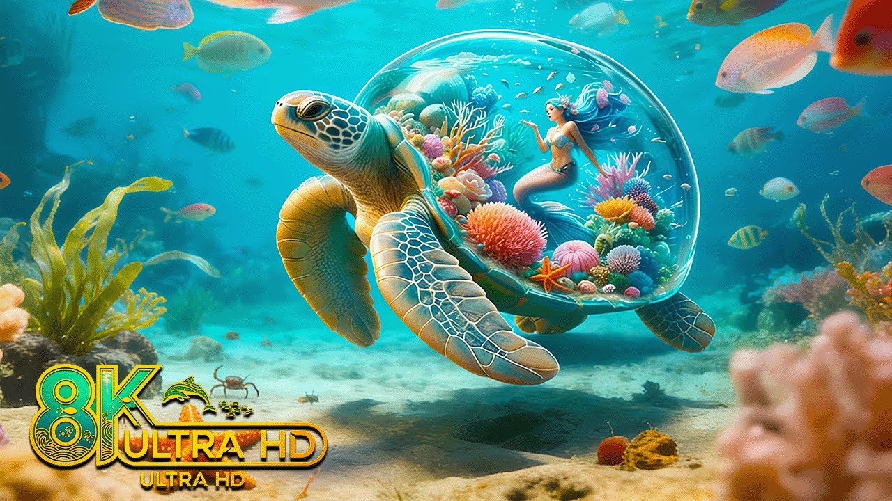 Under Red Sea 8K - Beautiful Coral Reef Fish in Aquarium, Sea Animals for Relaxation - 8K Video
