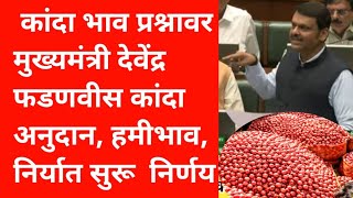 Onion market मुख्यमंत्री देवेंद्र फडणवीस यांनी कांदा प्रश्नावर विधानसभेत निर्णय