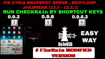 #Ra1nusb #F3arRa1n version|Fix cydia error check snapshot error code general|Jailbreak 12/13/14