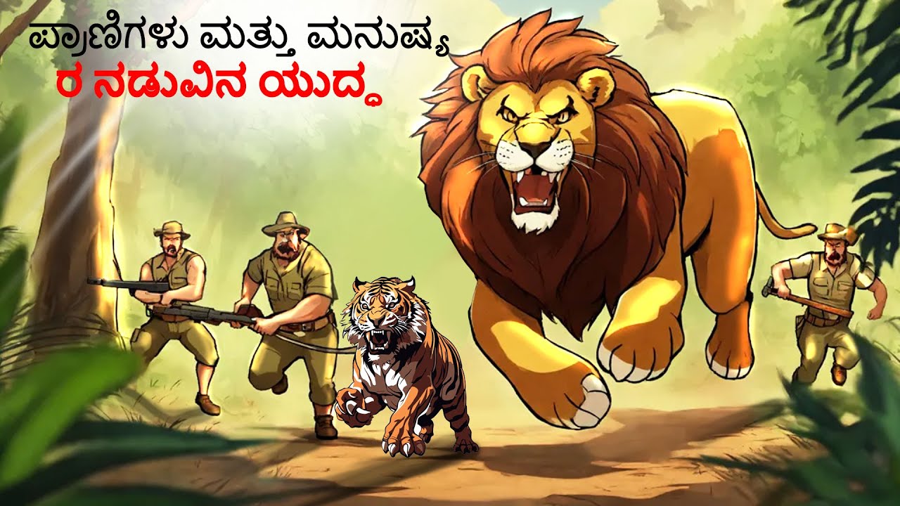 ಪ್ರಾಣಿಗಳು ಮತ್ತು ಮನುಷ್ಯರ ನಡುವಿನ ಯುದ್ಧ | Kannada Chintu TV | Stories in Kannada | Kannada Stories