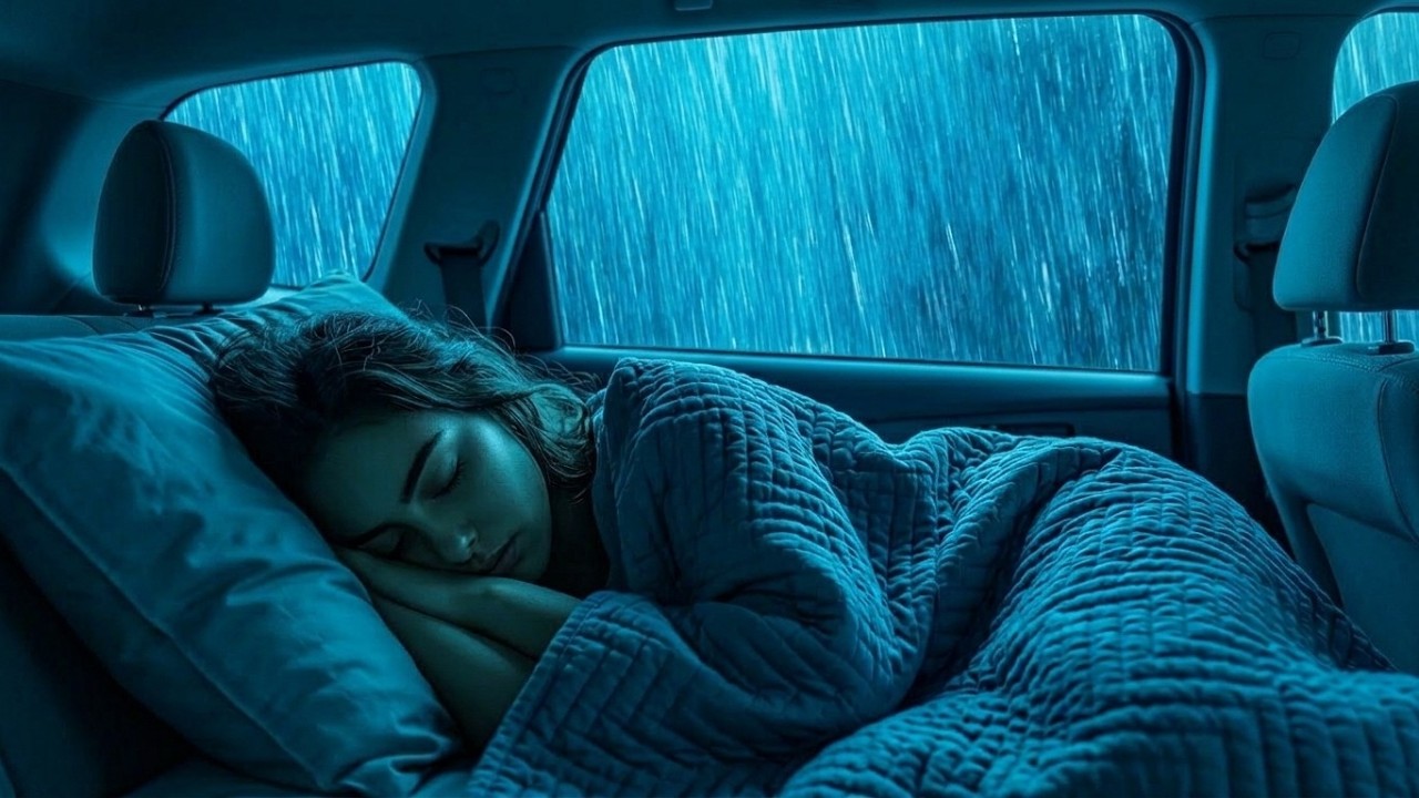 Fall Asleep Instantly with Heavy Rain & Thunder on Car Roof 🚗 Cozy ...