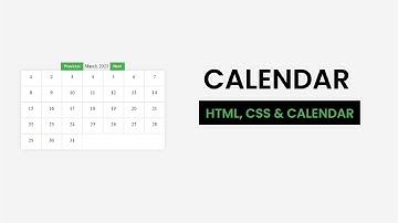 Calendar With Events | HTML, CSS, Javascript