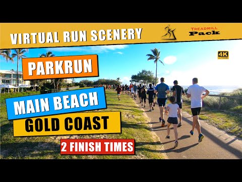 Virtual Run Parkrun Main Beach, Gold Coast Australia | 2 Finish Times | No Music