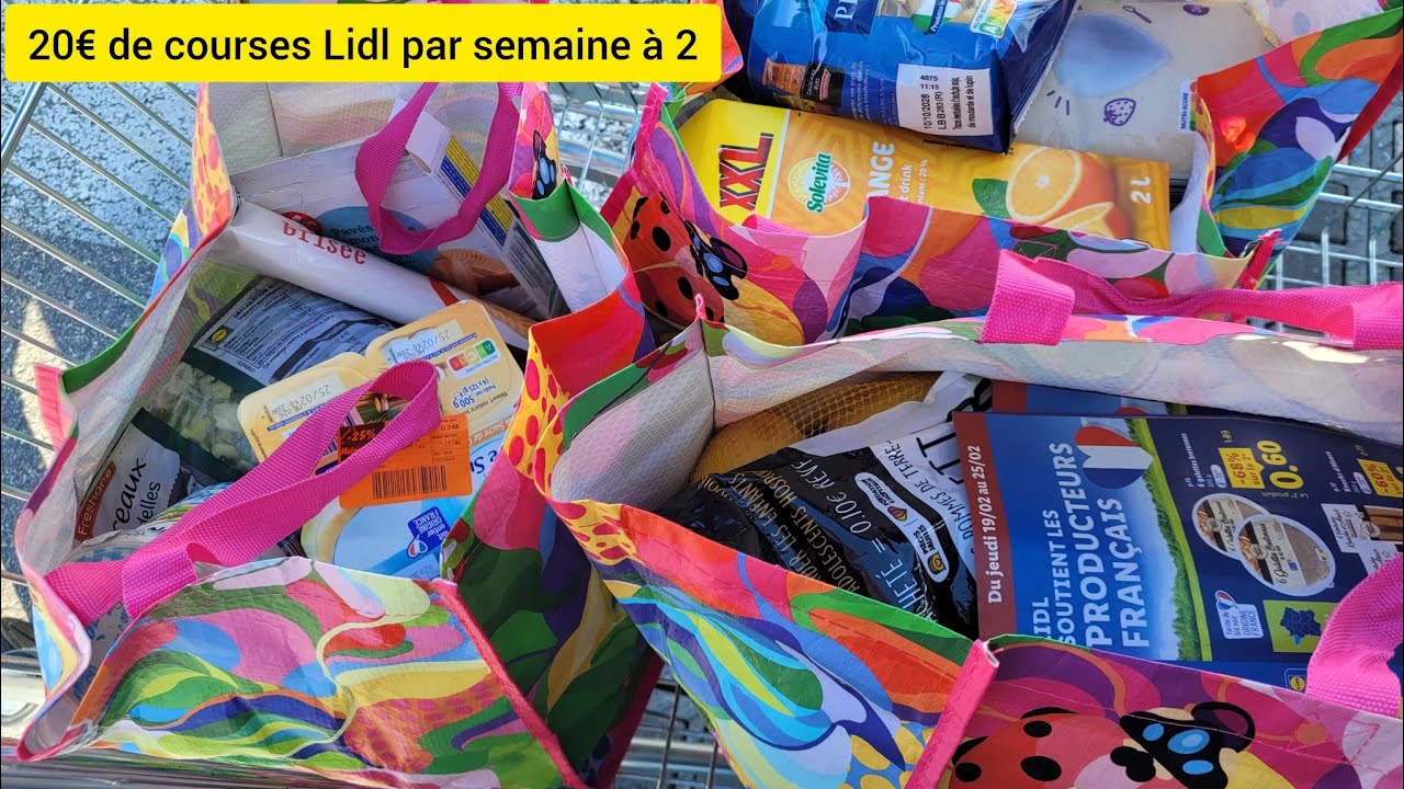 A 20€ seulement!! Retour de course petit budget à Lidl pour manger équilibré pendant une semaine à 2