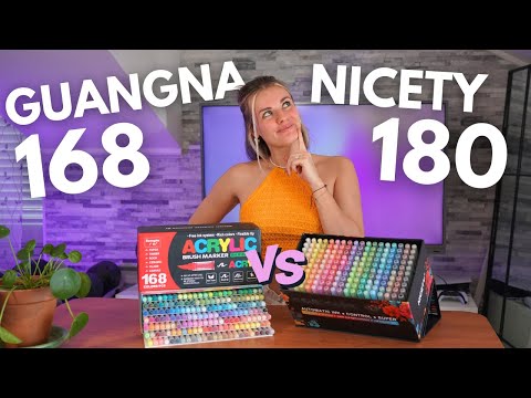 Nicety 180 vs. GuangNa 168 Acrylic Markers | Mystery Coloring | Review & Comparison