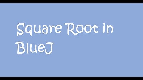 9th ICSE Computers - Square root in Bluej