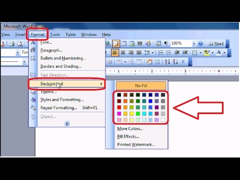 How to Change White Background Color in MS Word 2003, 2007, 2010, 2013,  2016 - YouTube