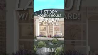 bloxburg one story modern house layout (w/ courtyard)!!  #bloxburgbuilds  #bloxburghouse #bloxburg