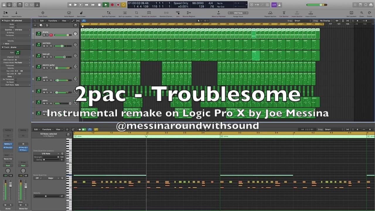2pac - Troublesome '96 (instrumental remake on Logic Pro X)