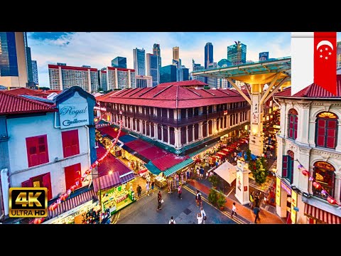 Walking Tour of Singapore - CHINATOWN - Street Food in Chinatown - Travel Singapore 2024