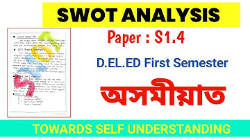 SWOT Analysis ( Personal ) Towards self understanding | D.el.ed First Sem