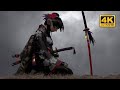 Samurai Girl Kneeling In Rain Live Wallpaper 4K