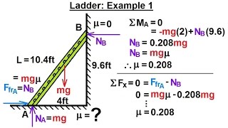 Mechanical Engineering: Ch 11: Friction (16 of 47) Ladder: Example 1 of 4