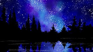 Night forest silhouette - speed draw - screenshot 5