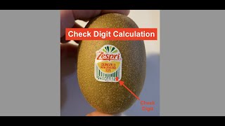 Check Digit Calculation Math (8-Digit Barcode) on Yellow/Gold Kiwi