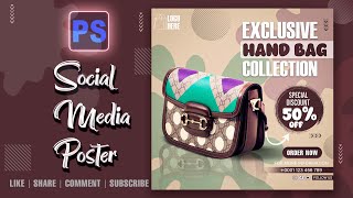 SOCIAL MEDIA BAG POSTER + PSD FILE | FLYER | TEMPLET DESIGN IN PHOTOSHOP 2023 | PHOTOSHOP TUTORIAL screenshot 4