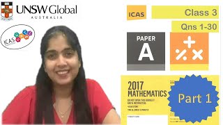 UNSW ICAS Maths 2017 paper- Grade 3 - Part 1 | IMO Class 3 Preparation